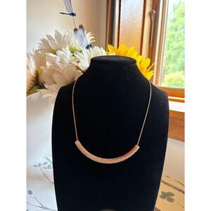Gorgeous Gold Tone Curved Bar Necklace